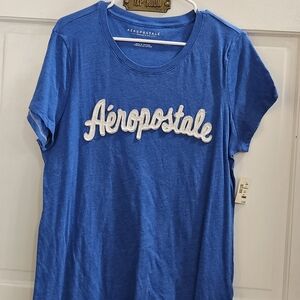 Aeropostale Royal Blue Tee with Grey  and White Lettering - Sz XXL